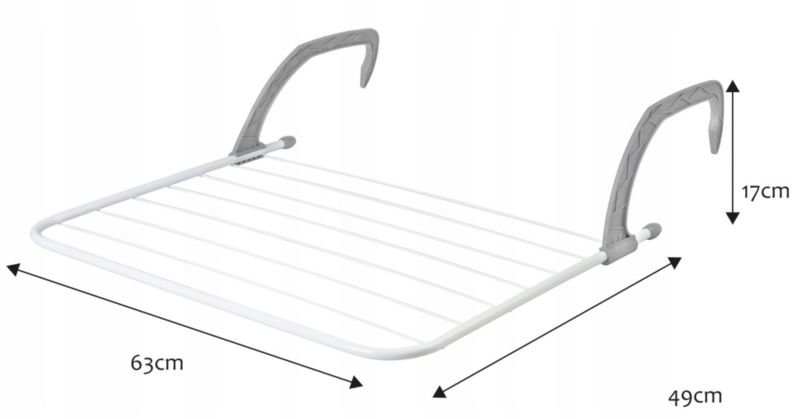 Sammenklappelig Tørrestativ til Balkon og Radiator Hvid 5 m Længde