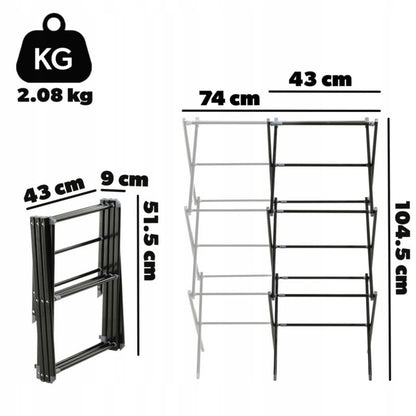 KADAX stående tørrestativ til tøj 104 cm foldbart i stål