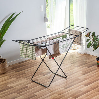 KADAX fritstående, foldbar tørrestativ til tøj med 18 m tørreplads – stor balkonmodel