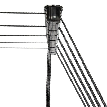 Loftmonteret Tørrestativ 160 cm 5 Stænger Sort