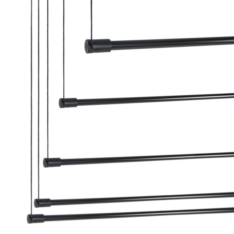 Loftmonteret Tørrestativ 160 cm 5 Stænger Sort