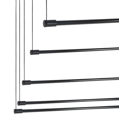 Loftmonteret Tørrestativ 160 cm 5 Stænger Sort