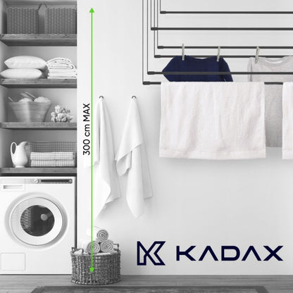 KADAX lofttørrestativ med 6 stænger til badeværelse og balkon, 160 cm