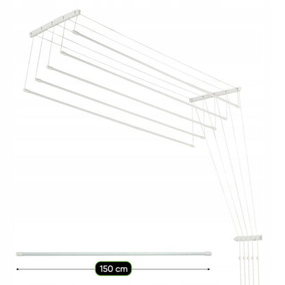 KADAX lofttørrestativ til tøj 5 stænger 150 cm robust og solid