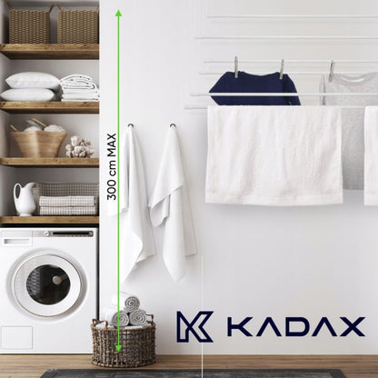 KADAX lofttørrestativ til tøj 6 stænger 140 cm robust og solid