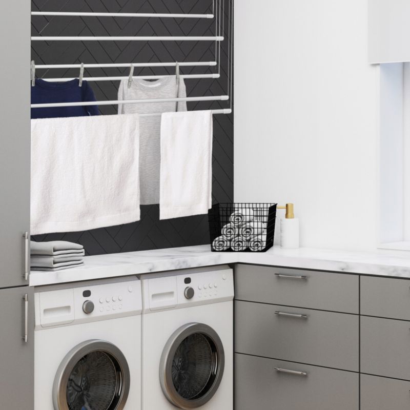 Loftmonteret Tørrestativ 6 Stænger 170 cm Hvid | 5903699441619