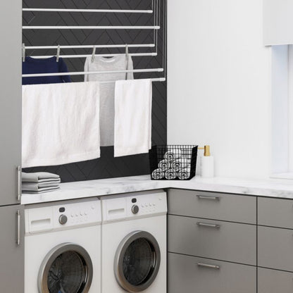 Loftmonteret Tørrestativ 6 Stænger 170 cm Hvid | 5903699441619