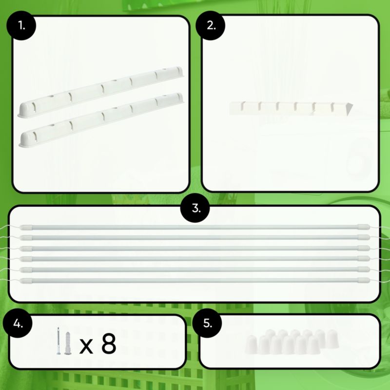 KADAX lofttørrestativ til tøj 6 stænger 170 cm robust og holdbart