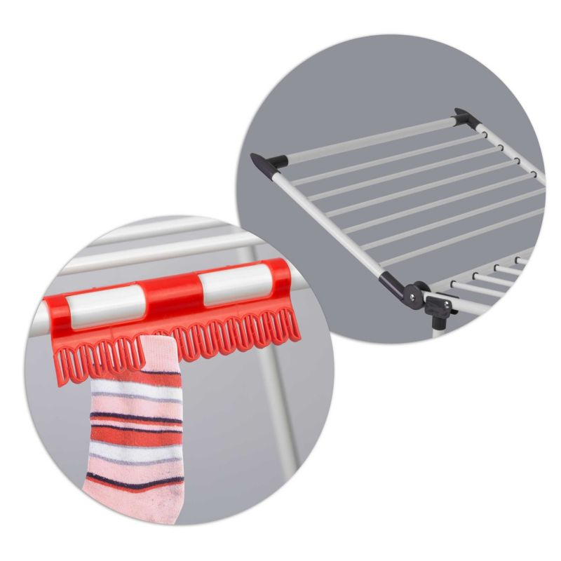 Sammenklappelig Tørrestativ 19 m Hvid Stål