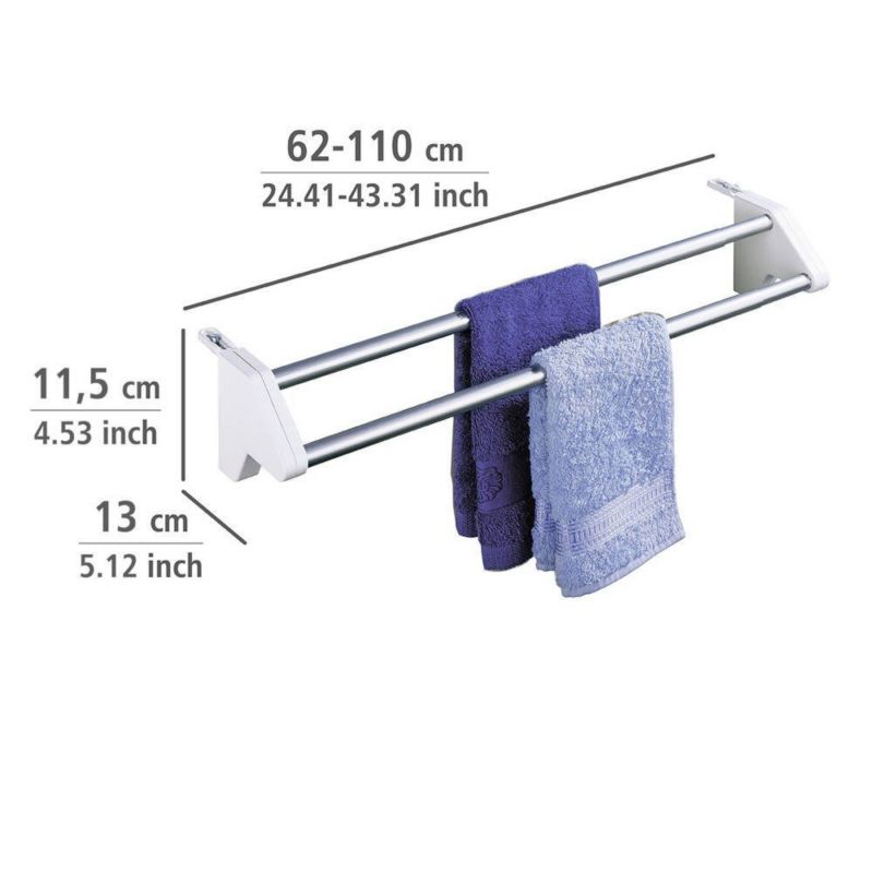 Radiator-tørrestativ Teleskopisk 62-110 cm Sølv | 4008838970454