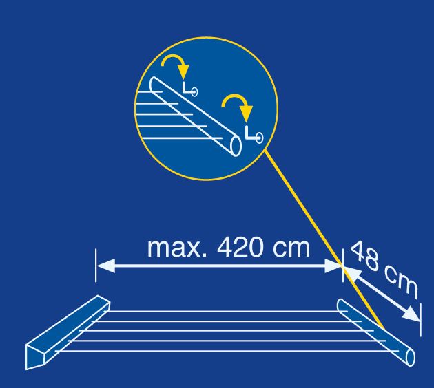 Væghængt tørrestativ Leifheit Rollfix 210 Longline