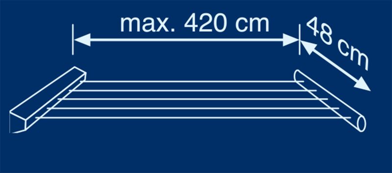 Væghængt tørrestativ Leifheit Rollfix 210 Longline
