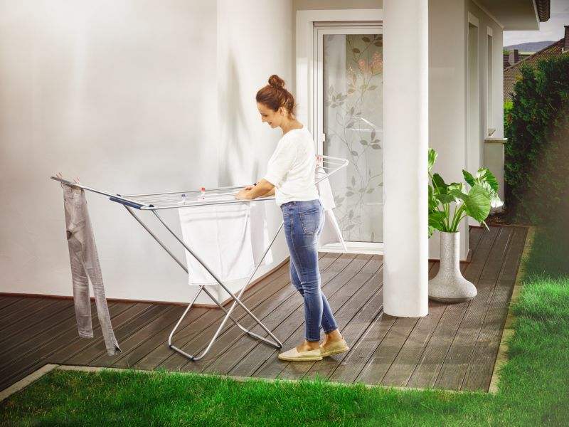 Stående tørrestativ Classic Siena 180 Easy 131 x 55 cm Hvid Blå Aluminium