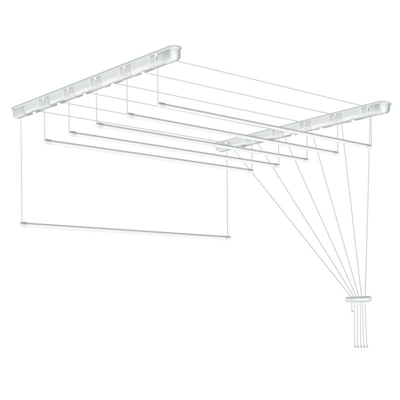 Lofttørrestativ 6 stænger 90 cm Hvid