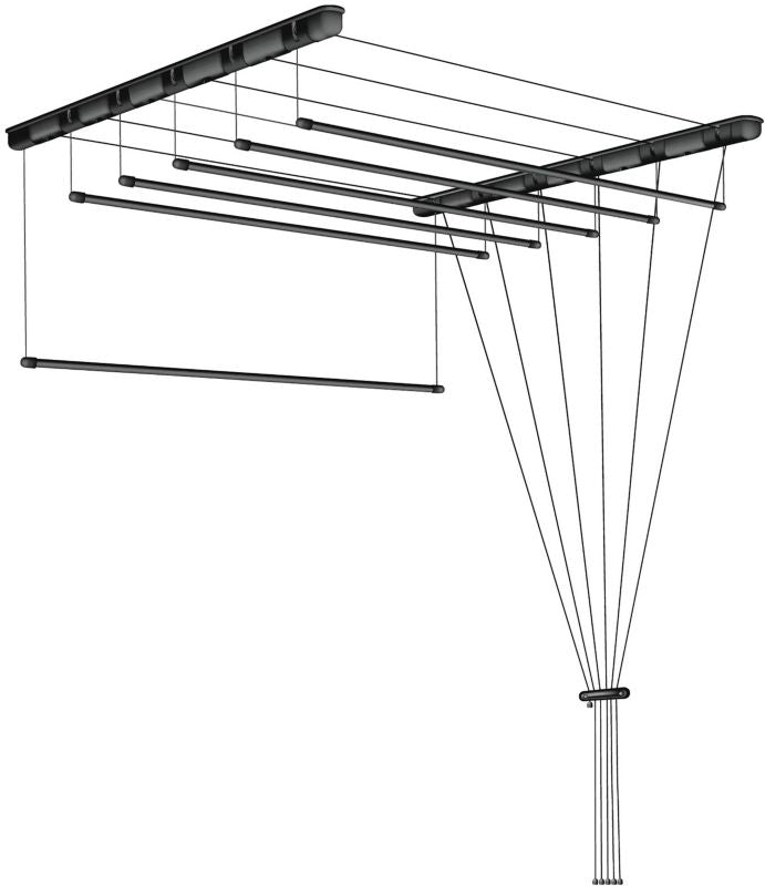 Lofttørrestativ Sepio 6 x 6 x 120 cm mat-sort