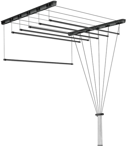 Lofttørrestativ Sepio 6 x 6 x 120 cm mat-sort