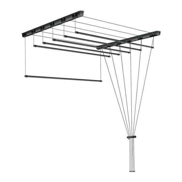 Lofttørrestativ 6 x 6 x 140 cm Sort Stål