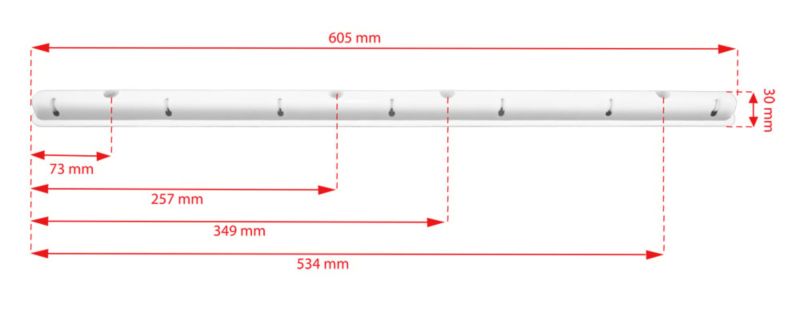 Lofttørrestativ 7 Stænger 160 cm Hvid