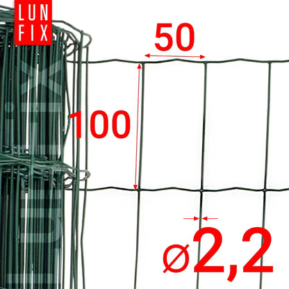Svejset Hegnstråd 120 cm 25 m Grøn