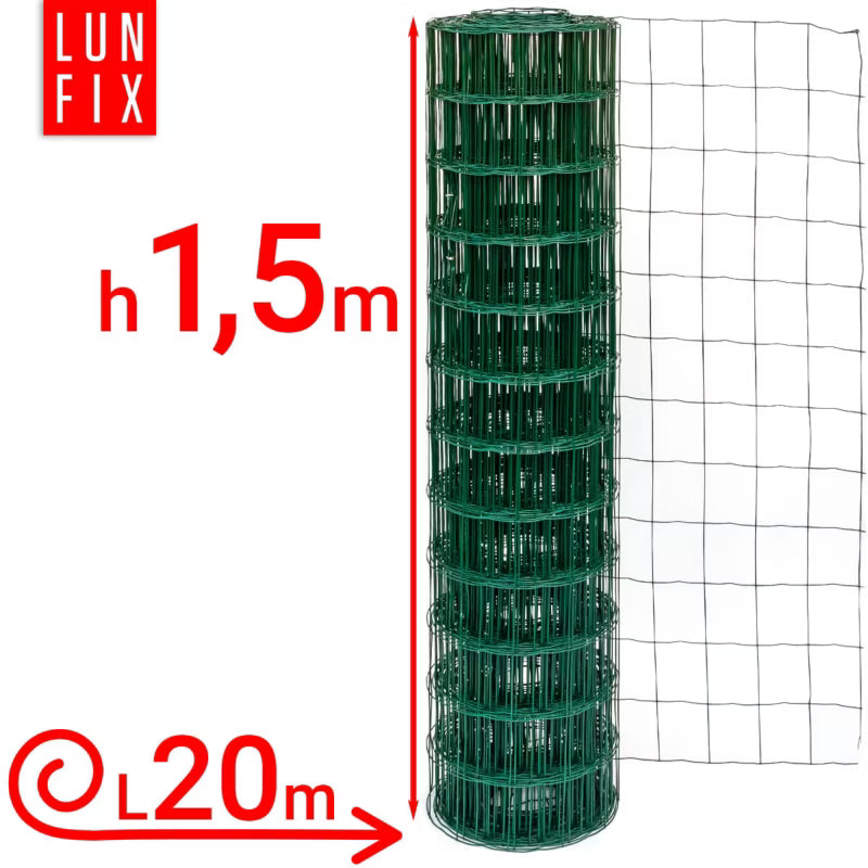 Svejset Hegnstråd 150 cm x 20 m Grøn