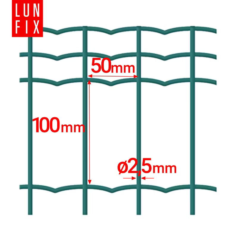 Svejset Hegnstråd 150 cm x 25 m Grøn