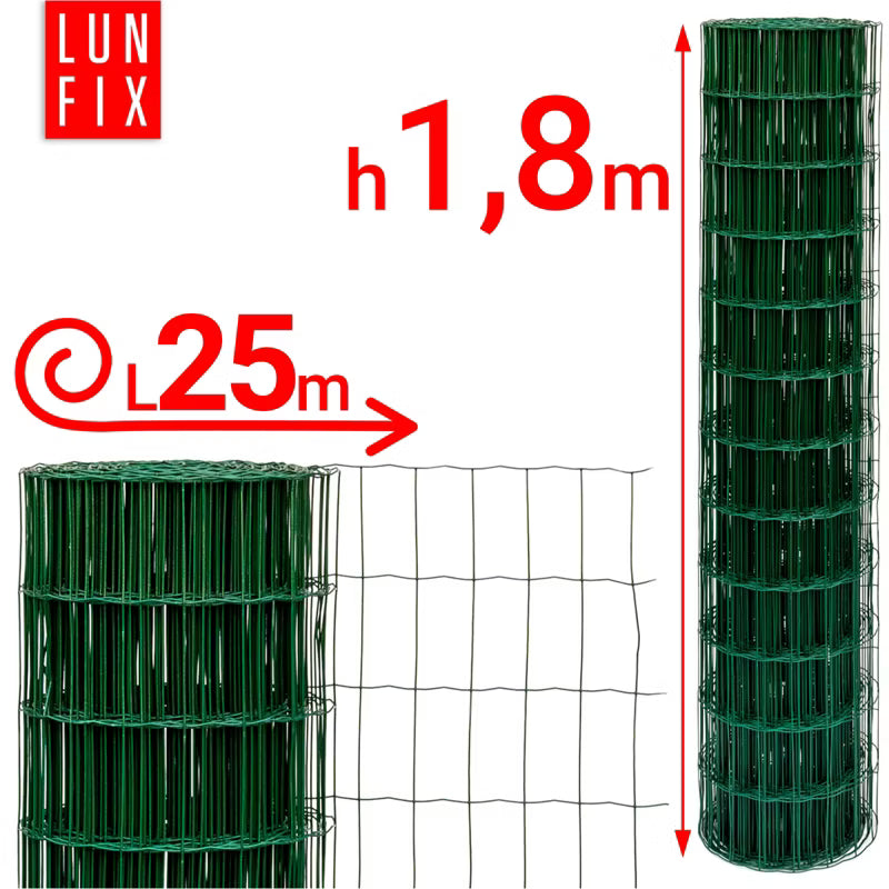 Svejset Hegnstråd 180 cm 25 m Grøn