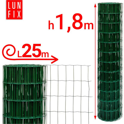 Svejset Hegnstråd 180 cm 25 m Grøn