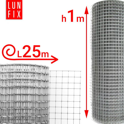 Svejset Trådhegn 100 cm x 25 m Varmgalvaniseret 25x25 mm