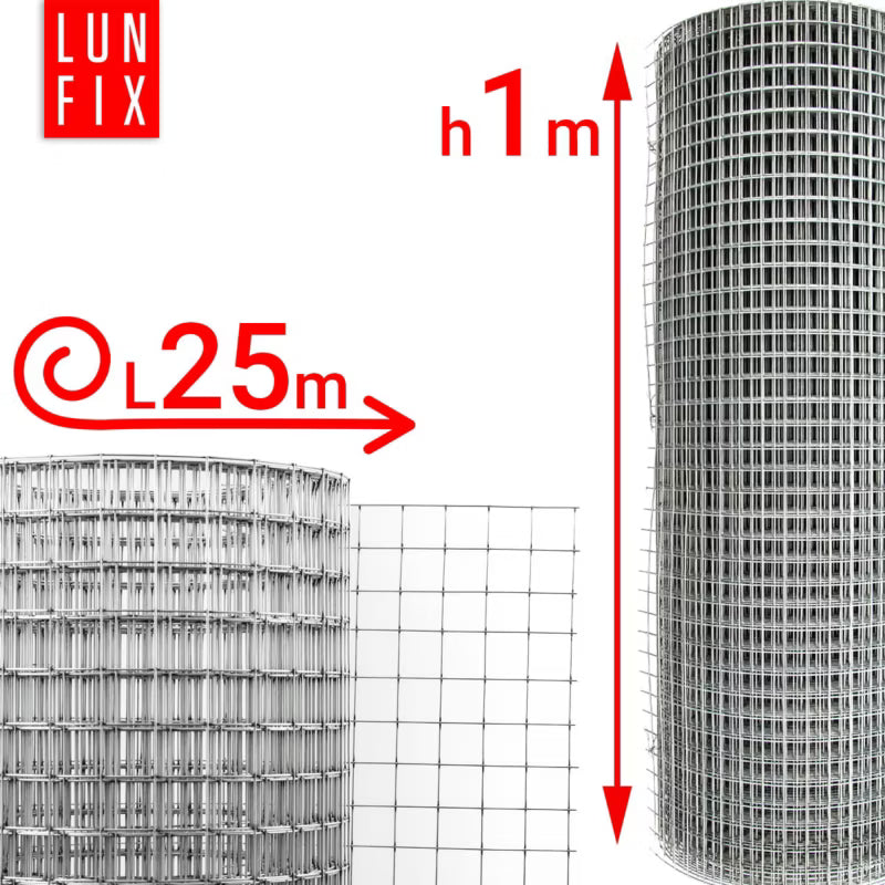Svejset Trådhegn 100 cm x 25 m Varmgalvaniseret 25x25 mm