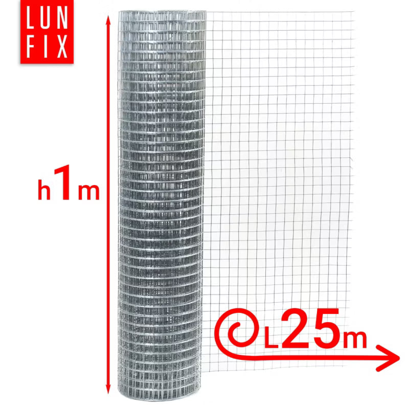 Svejset Trådnet 100 cm 13x13 mm Galvaniseret 25 m | 5906746000319