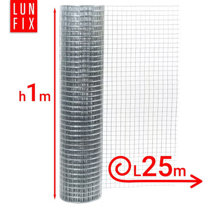 Svejset Trådnet 100 cm 13x13 mm Galvaniseret 25 m | 5906746000319