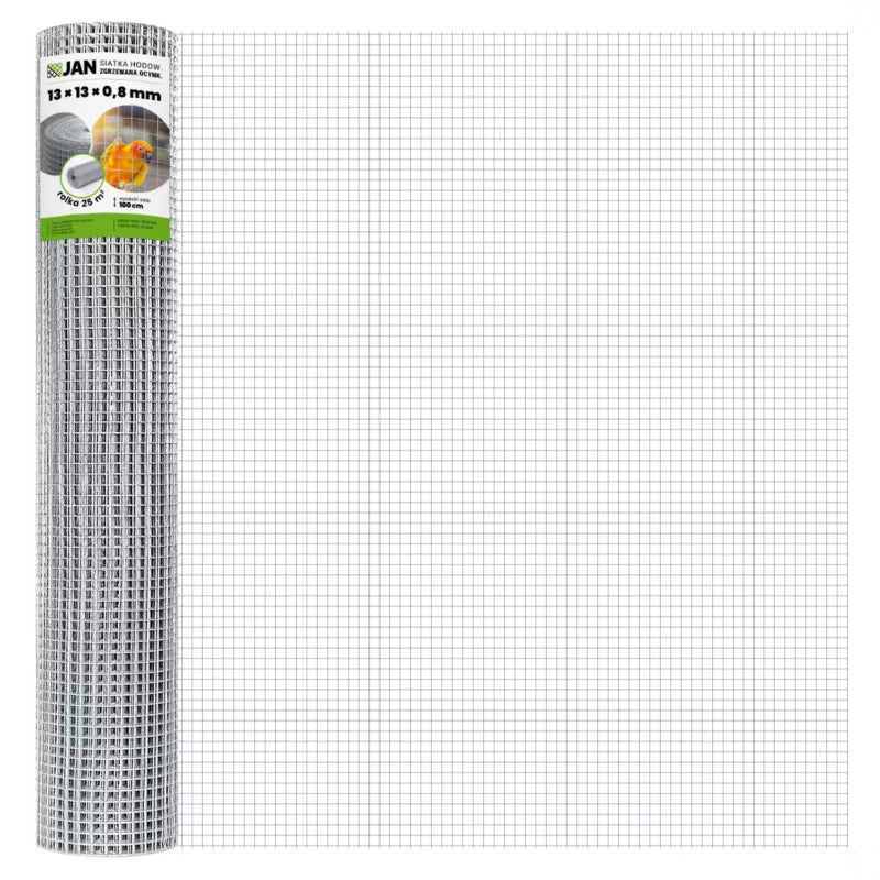 Svejset Trådnet 13x13 mm 150 cm x 25 m Galvaniseret