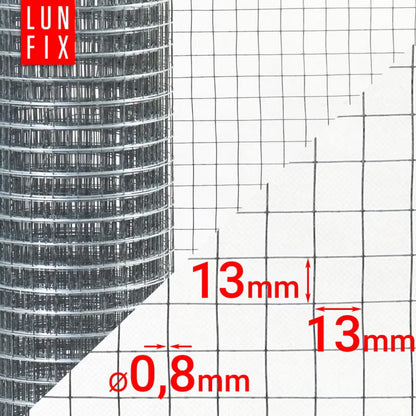 Svejset Trådnet 150 cm x 25 m Galvaniseret