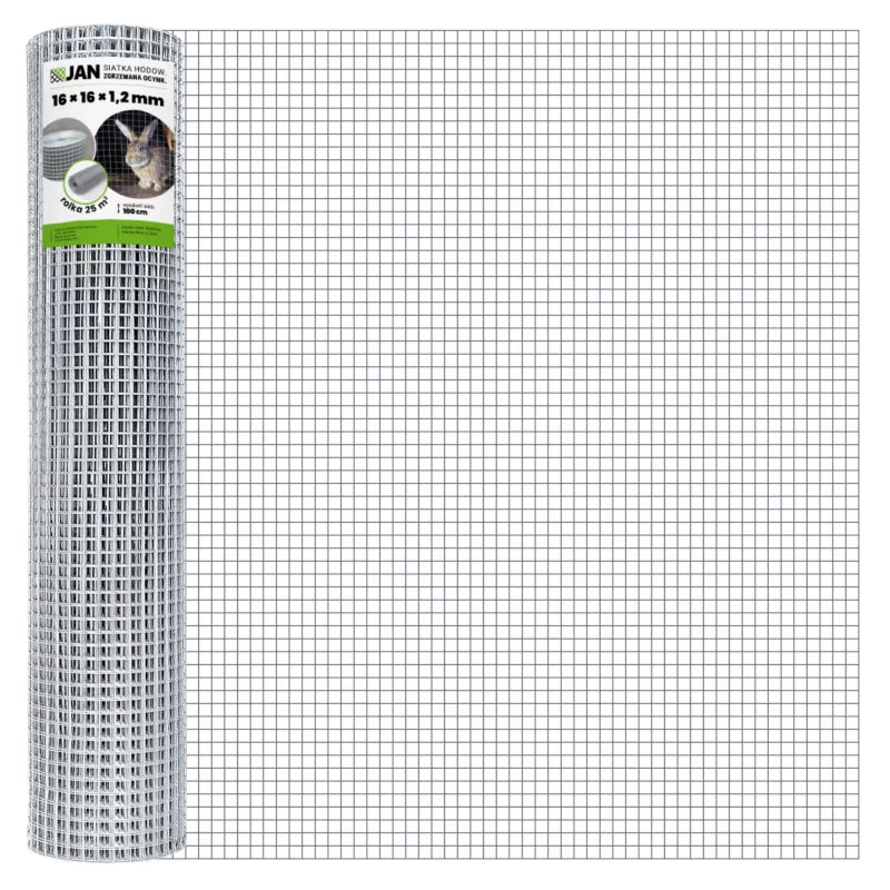 Svejset Trådnet 16x16 mm 1x25 m Galvaniseret