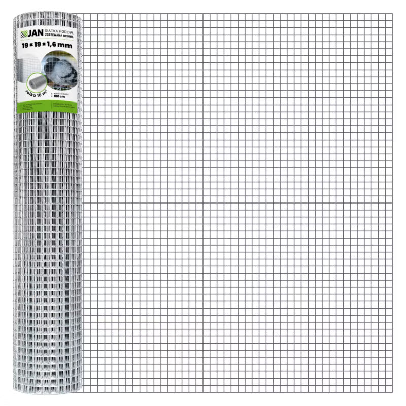 Svejset Trådnet 19x19 mm 1x10 m Galvaniseret