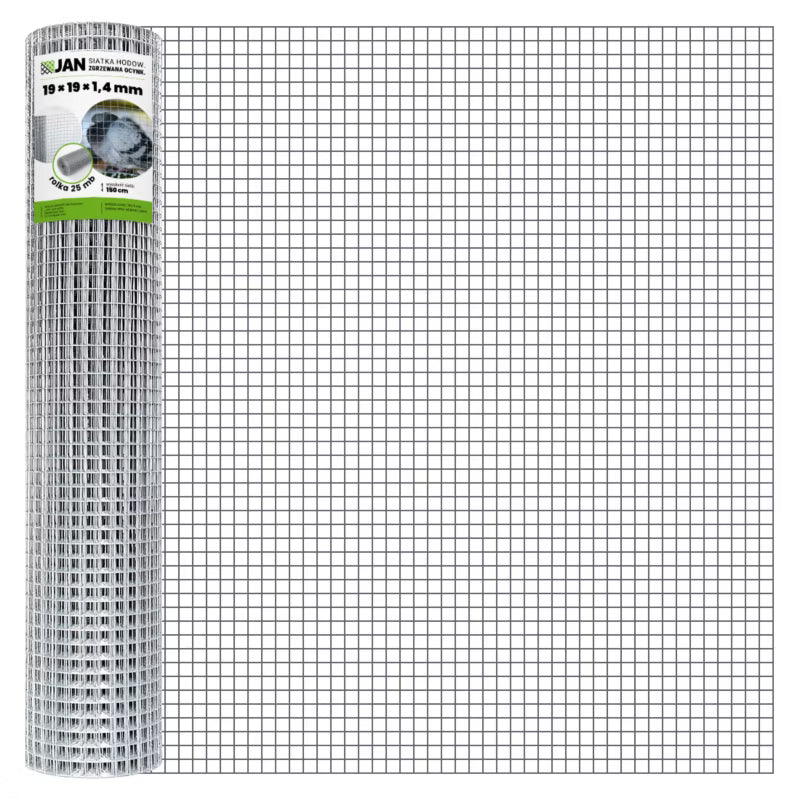 Svejset Trådnet 1x25 m Galvaniseret Stål 19x19 mm 5903938001888