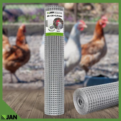 Svejset Trådnet 25x25x2 mm 1x10 m Galvaniseret