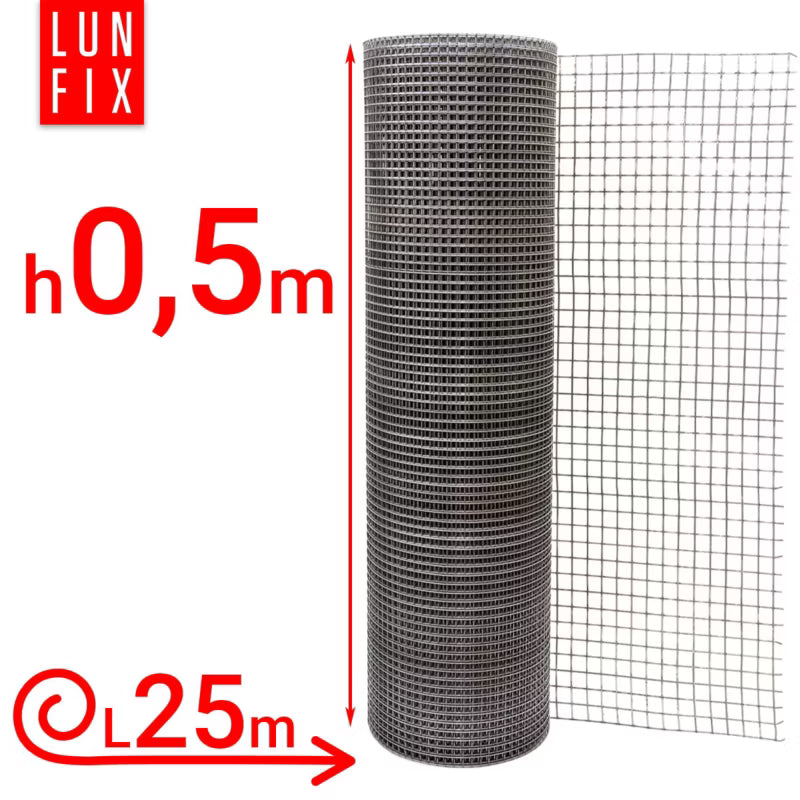 Svejset Trådnet 50 cm x 25 m Galvaniseret 13x13 mm