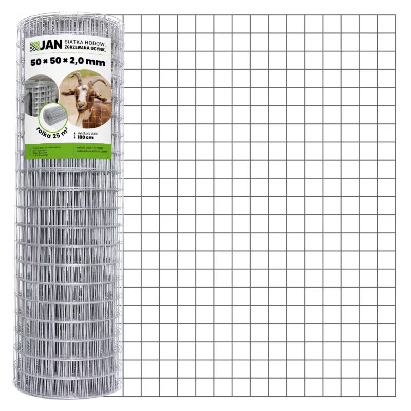 Svejset Trådnet 50x50 mm 1x25 m Galvaniseret Stål