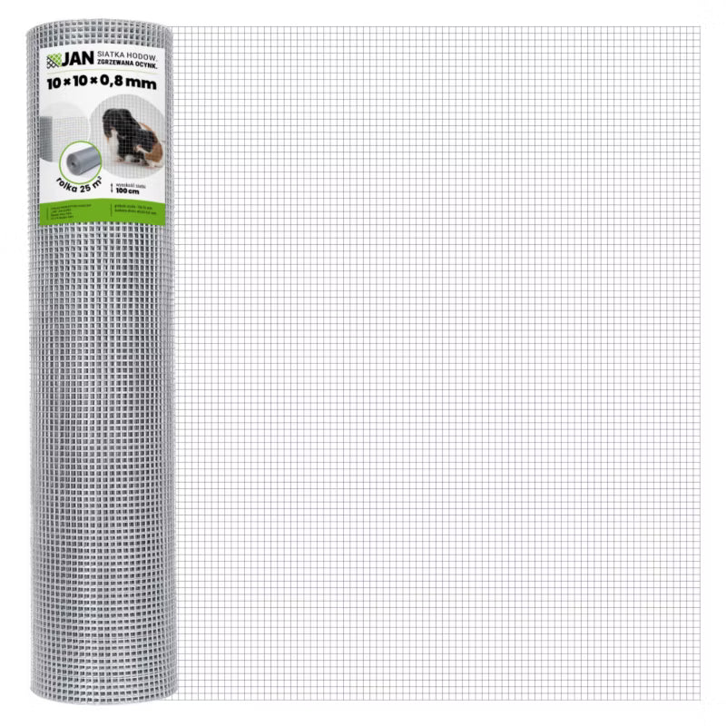 Svejset Trådnet Mod Gnavere 10x10 mm 1x25 m Galvaniseret Stål 25 m²