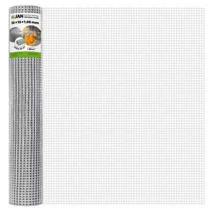 Svejset Trådnet Varmgalvaniseret 1x10 m 13x13 mm Sølv