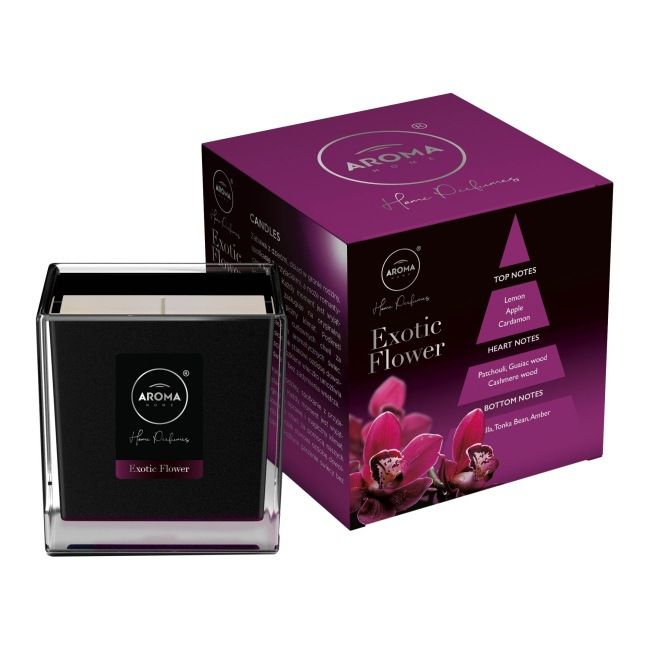 Aroma Home Black eksotisk blomst duftlys 155 g