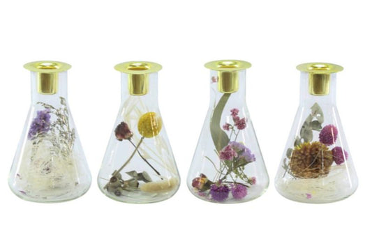 Lysestage Direct Home and Garden med tørrede blomster i glas