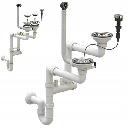 Automatisk Granitan dobbelkammer vægmonteret afløbssifon 1 stk.