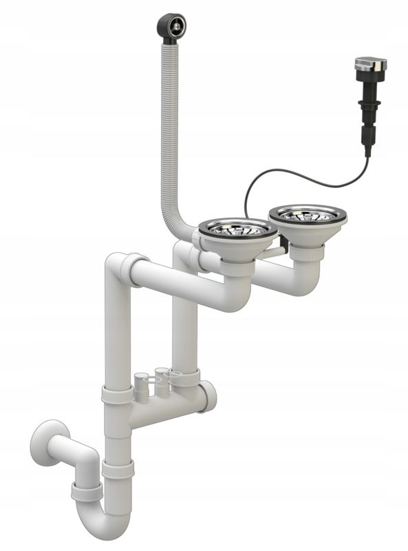 Automatisk Granitan dobbelkammer vægmonteret afløbssifon 1 stk.