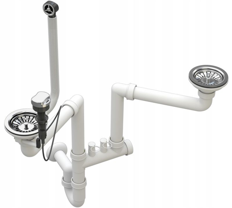 Automatisk Granitan dobbelkammer vægmonteret afløbssifon 1 stk.