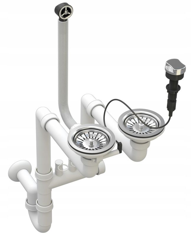 Automatisk Granitan dobbelkammer vægmonteret afløbssifon 1 stk.