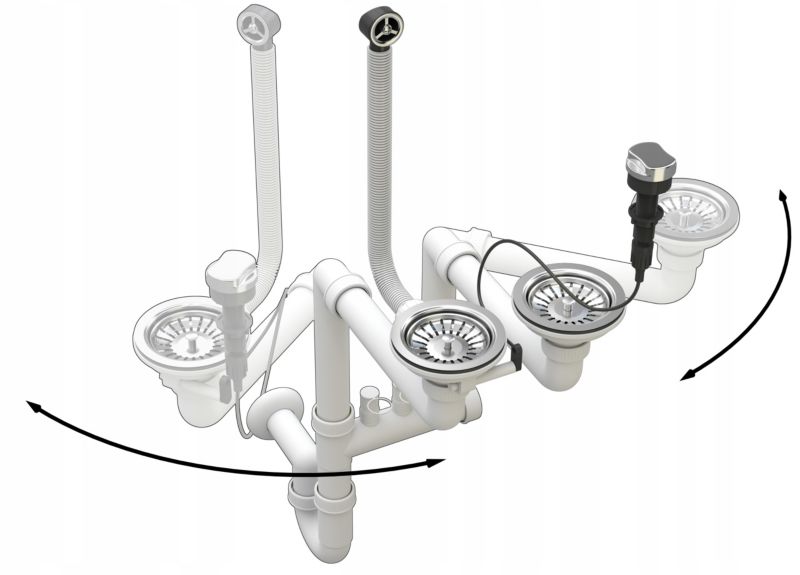 Automatisk Granitan dobbelkammer vægmonteret afløbssifon 1 stk.