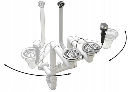 Automatisk Granitan dobbelkammer vægmonteret afløbssifon 1 stk.