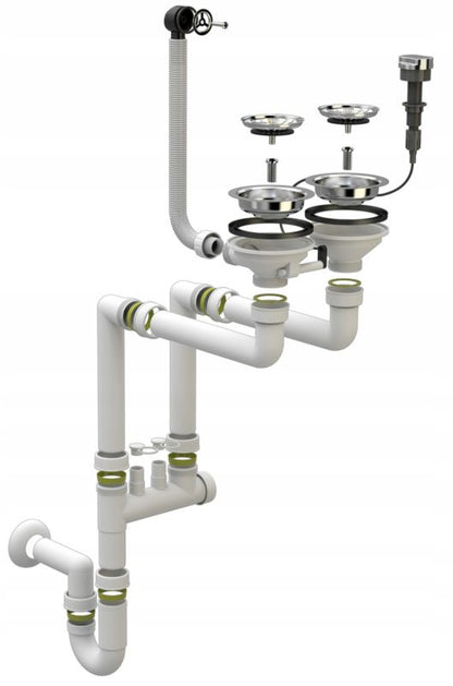 Automatisk Granitan dobbelkammer vægmonteret afløbssifon 1 stk.